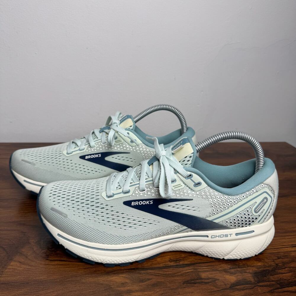 Brooks Ghost Women's Running Sneakers in Light Blue and Navy